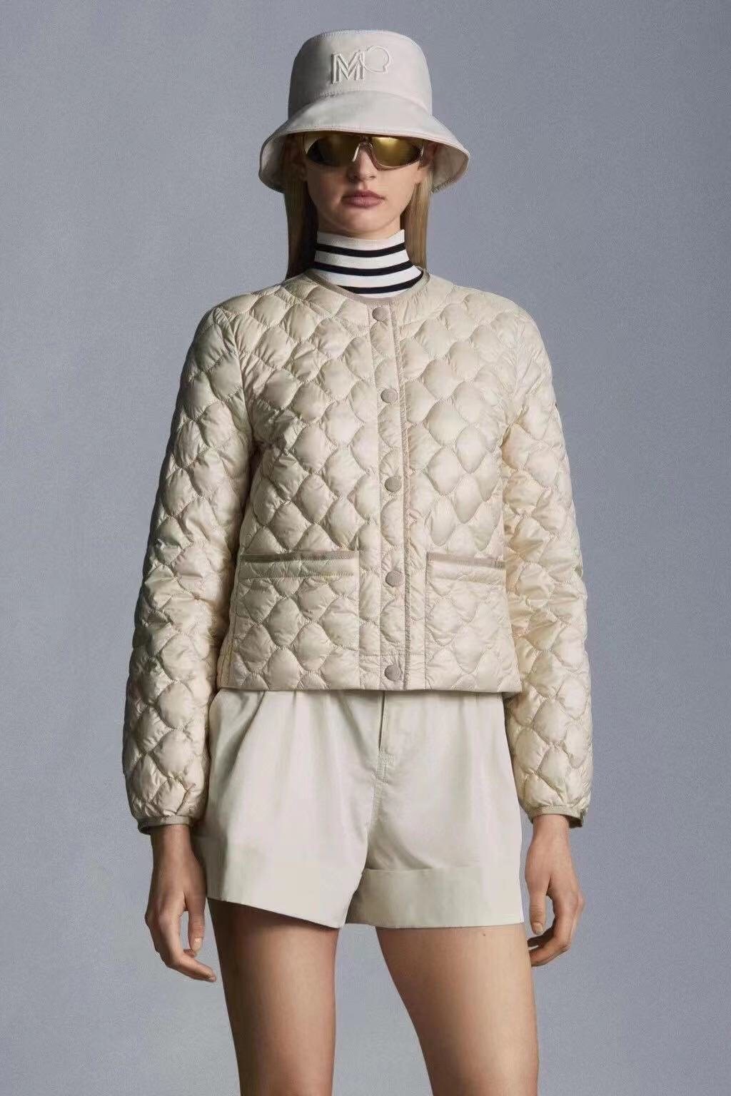 Moncler Women's Heart-Quilted Short Down Coat — context
