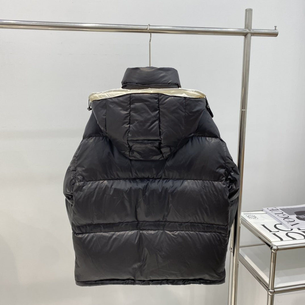 Moncler Contrast-Yoke Hooded Puffer Coat — back