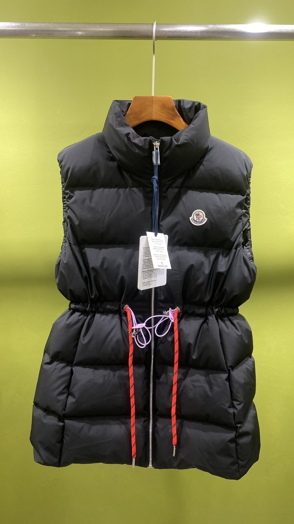 Moncler Longline Quilted Down Vest — hang_tag