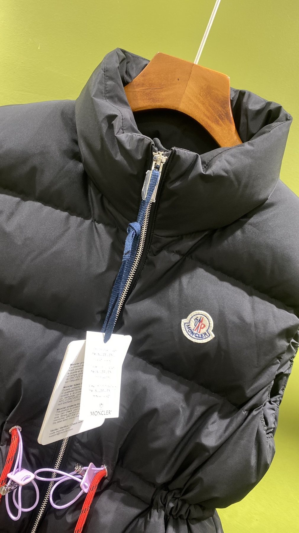 Moncler Longline Quilted Down Vest — hang_tag