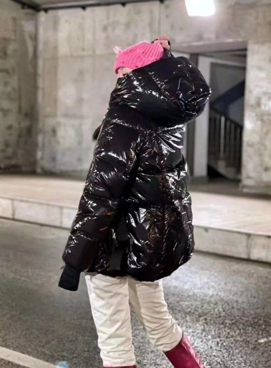 Moncler Glossy Belted Puffer Coat — context