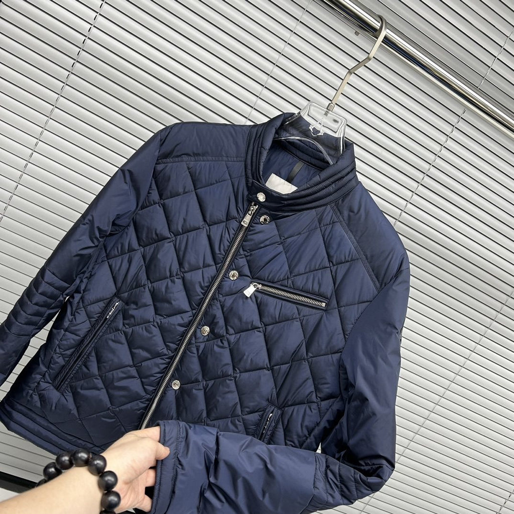 Moncler Diamond-Quilted Zip Coat — front