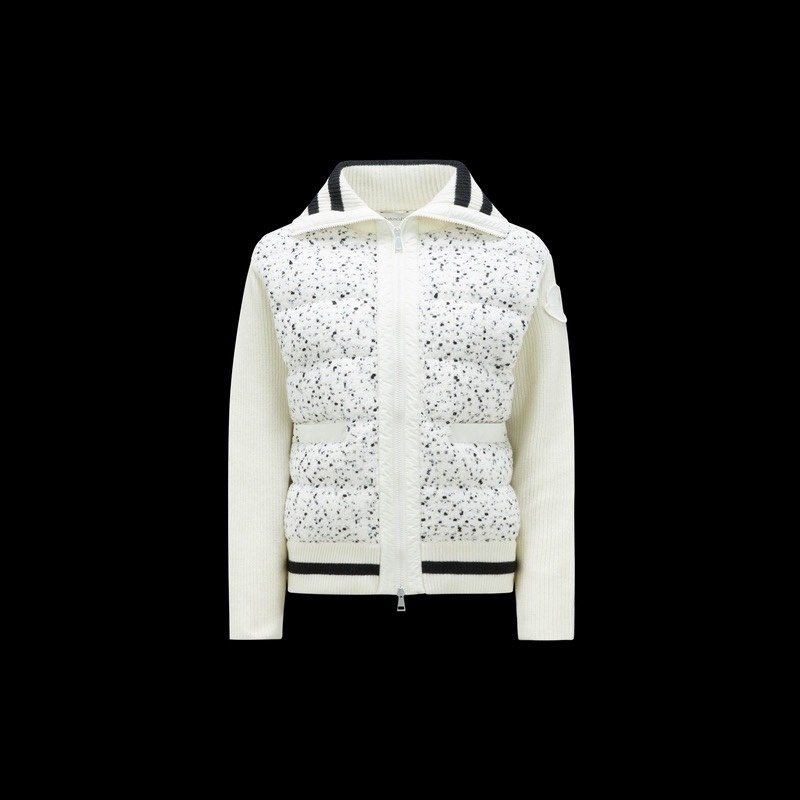 Moncler Ivory Speckled Zip-Front Coat — hero
