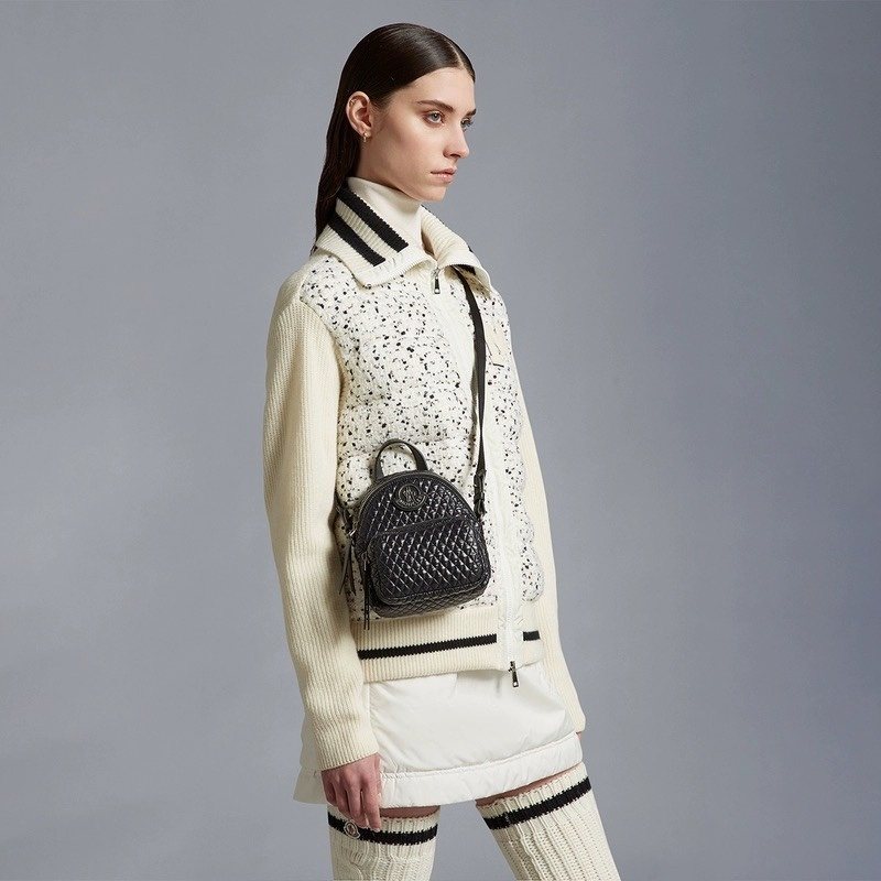 Moncler Ivory Speckled Zip-Front Coat — context