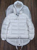 Moncler Hooded Contrast-Trim Short Puffer Coat — hero