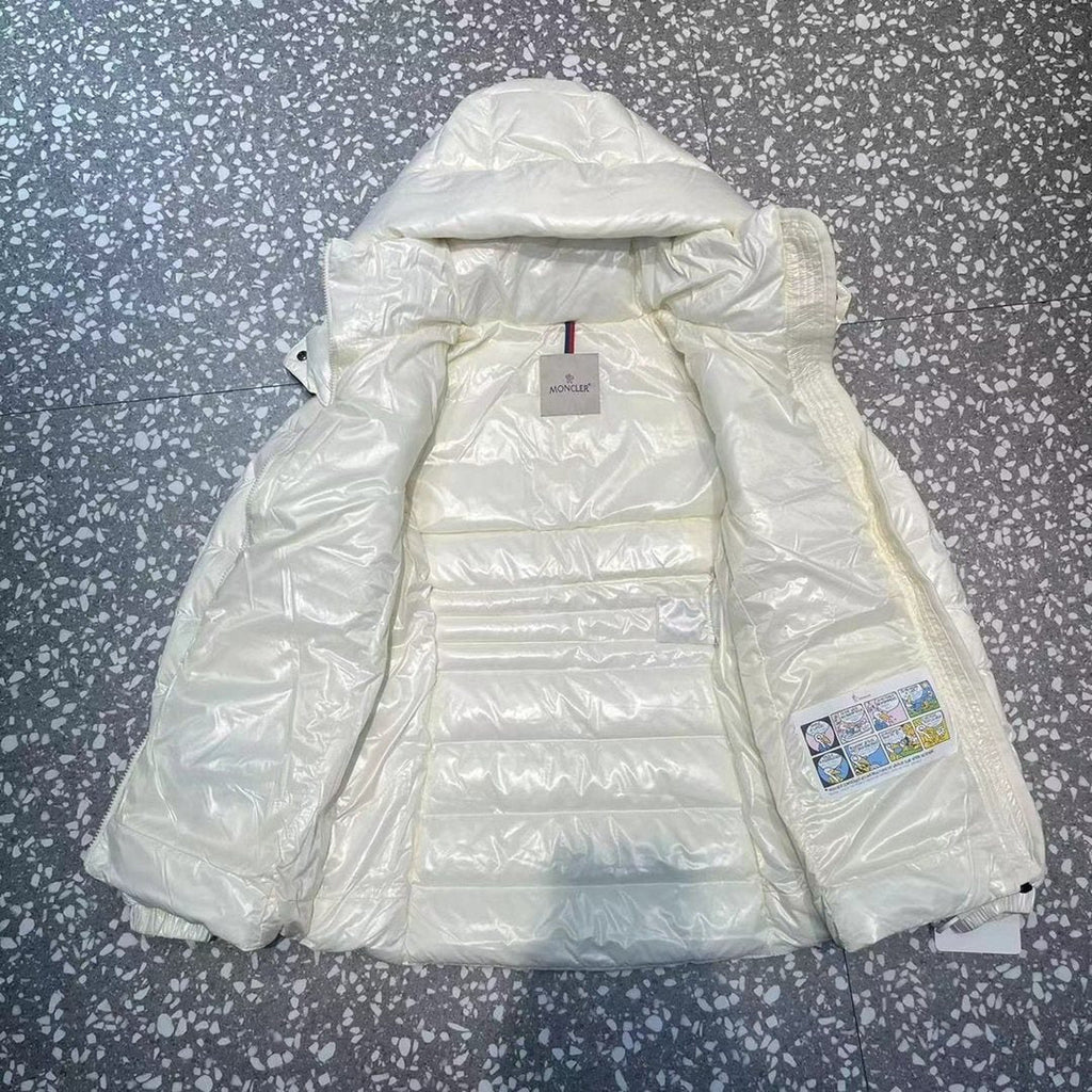 Moncler Women's Glossy Quilted Detachable Hood Puffer Coat — neck_label