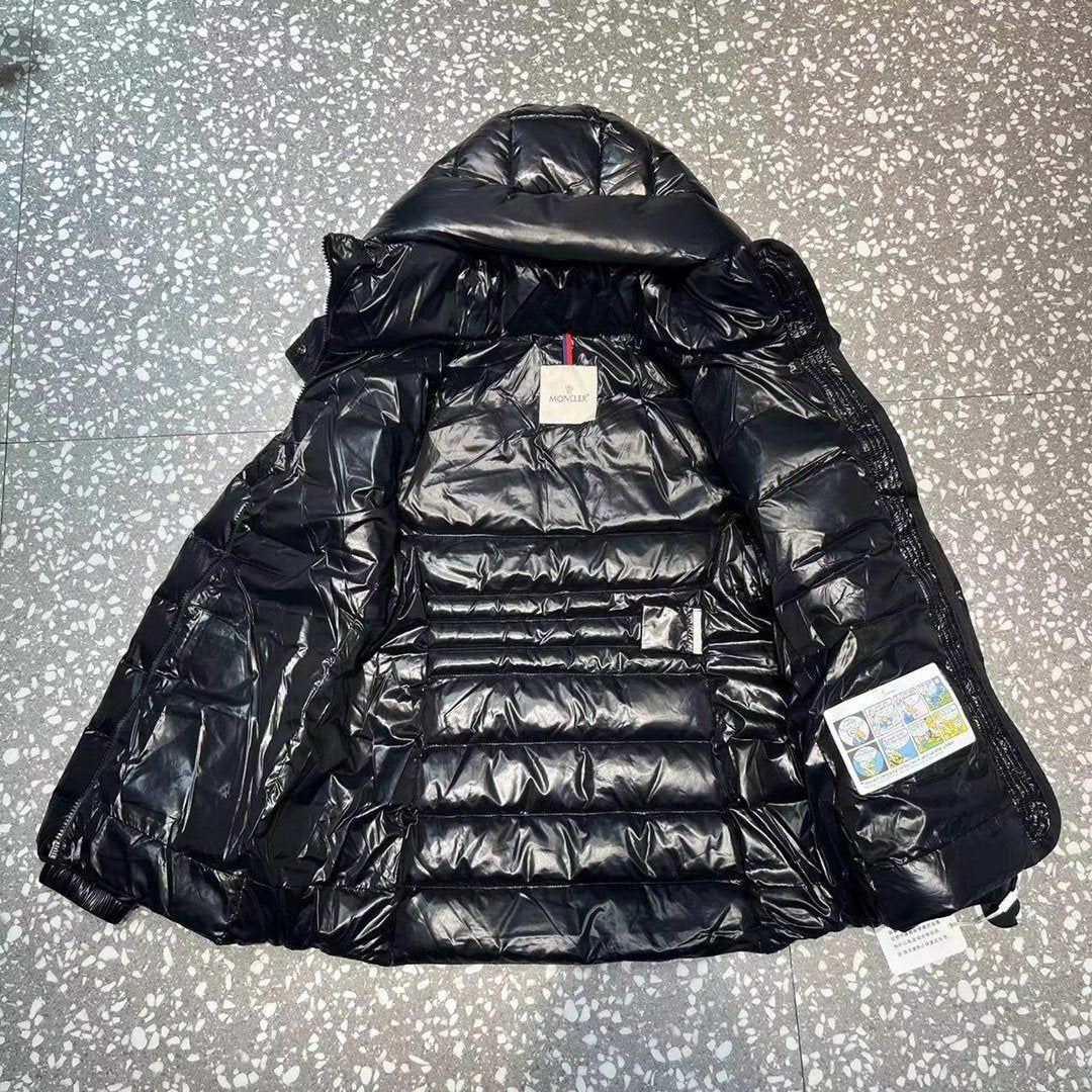 Moncler Women's Glossy Quilted Detachable Hood Puffer Coat — hang_tag