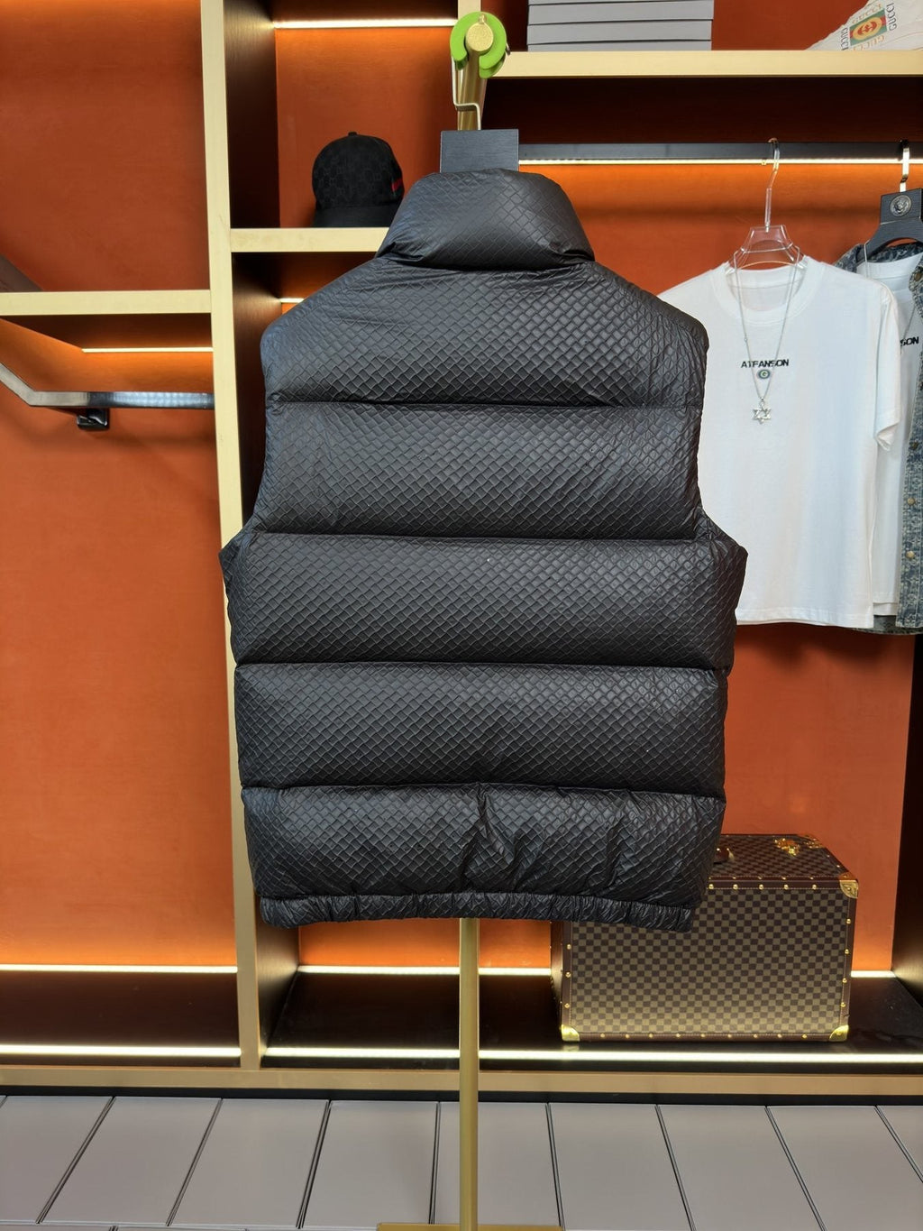 Prada Quilted Zip-Front Down Vest — back