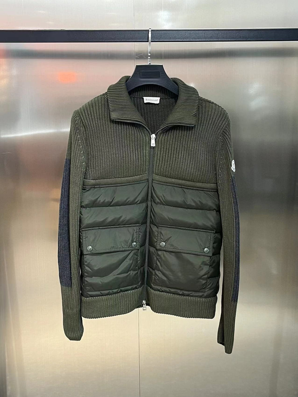 Moncler Men's Padded Panel Zip Jacket — front