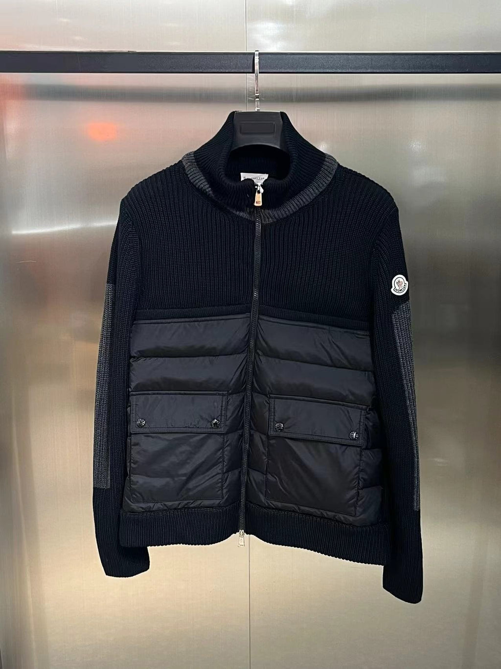 Moncler Men's Padded Panel Zip Jacket — front