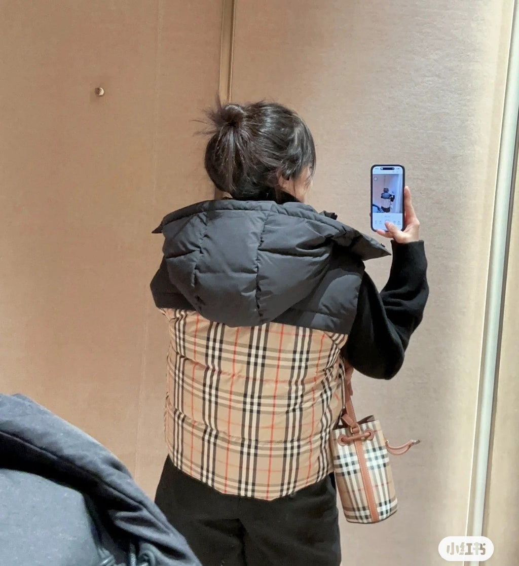 Burberry Reversible Check Hooded Down Vest — context