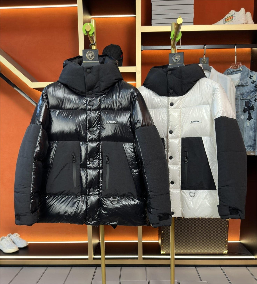Burberry Hooded Color-Block Puffer Jacket — comparison