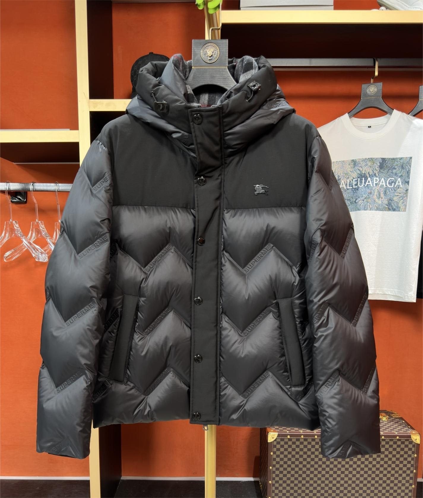 Burberry Hooded Equestrian Logo Puffer Jacket — hero