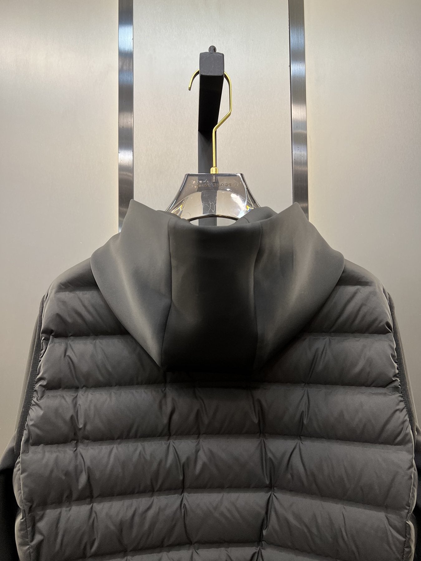 Prada Black Hooded Quilted Jacket — detail
