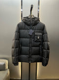 Prada Black Hooded Quilted Puffer Jacket — hero