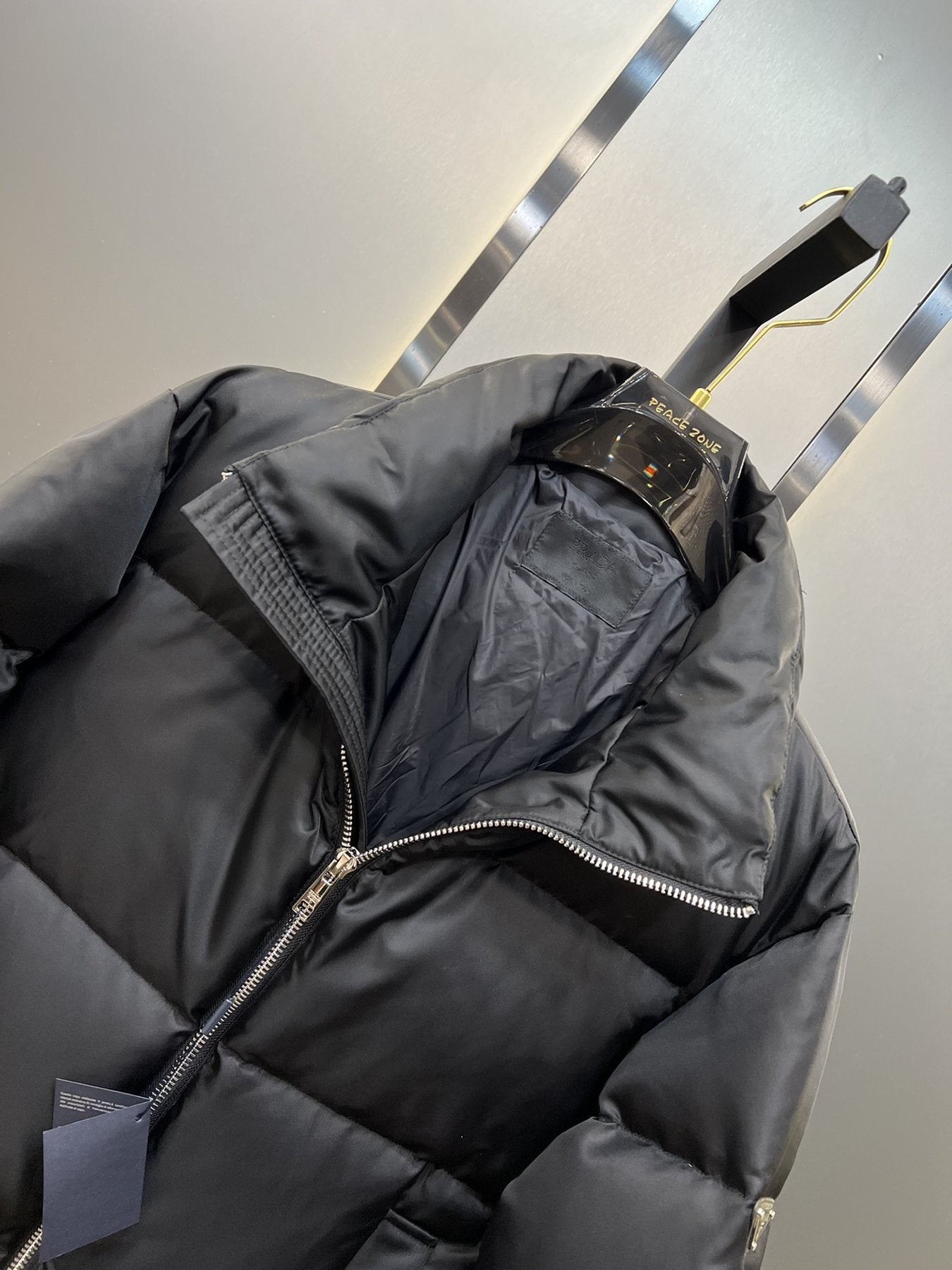 Prada Black Quilted Puffer Jacket — detail