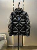 Prada Black Hooded Quilted Puffer Jacket — hero