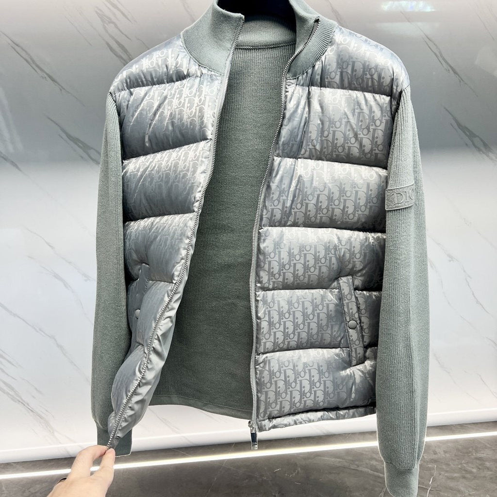 Dior Oblique Sweater Sleeve Down Jacket — detail