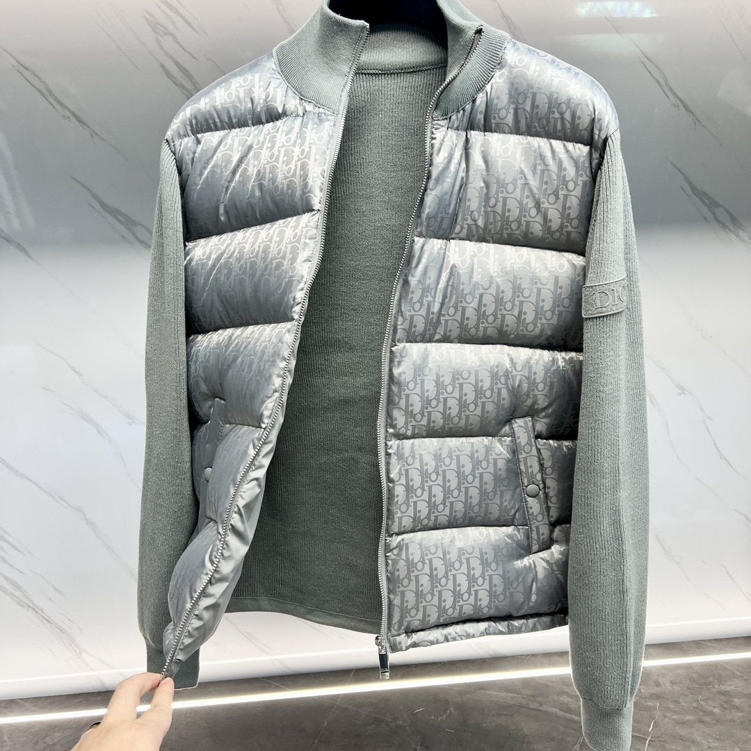 Dior Oblique Sweater Sleeve Down Jacket — detail