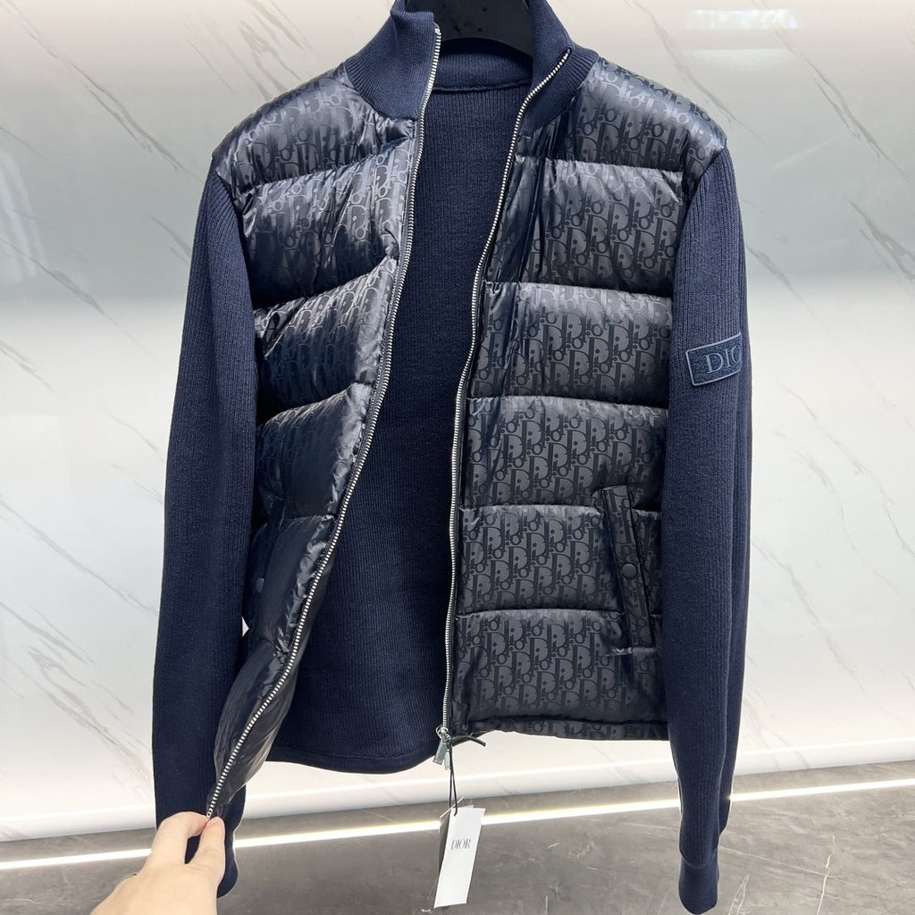 Dior Oblique Sweater Sleeve Down Jacket — detail