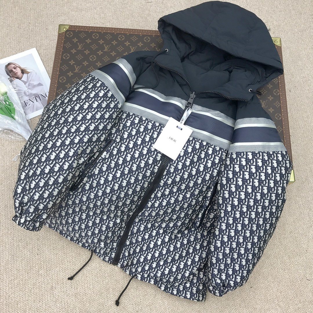 Dior Reversible Hooded Monogram Puffer Jacket — hang_tag