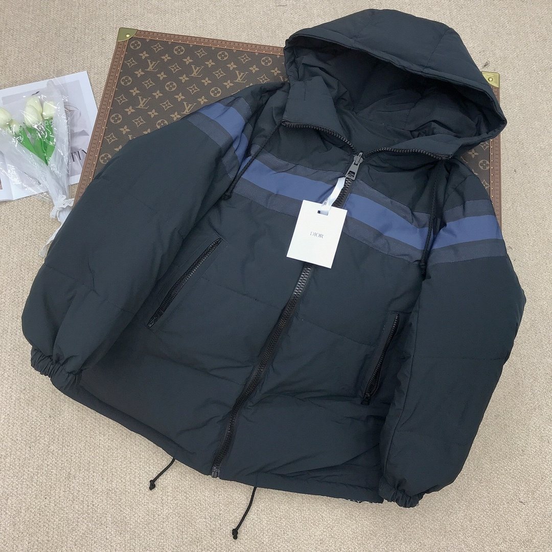 Dior Reversible Hooded Monogram Puffer Jacket — hang_tag