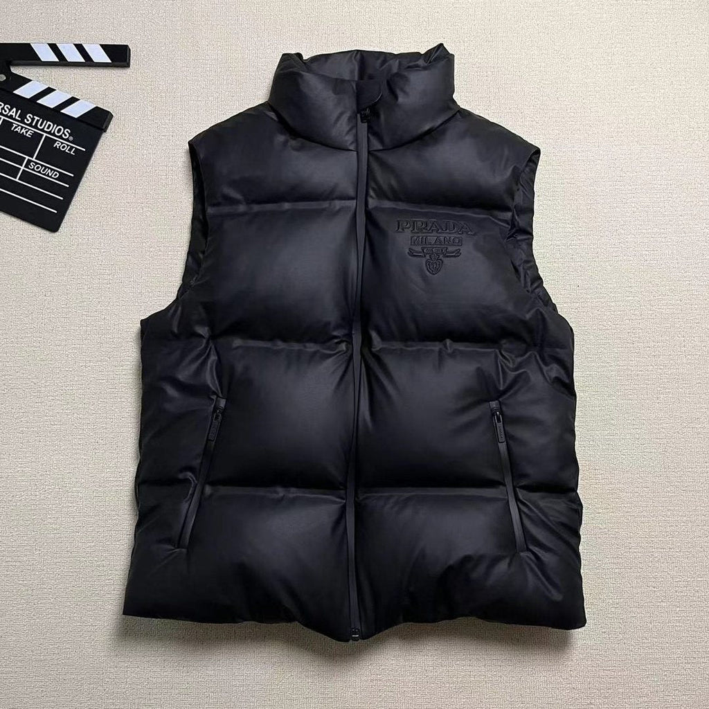 Prada Black Quilted Padded Vest — front