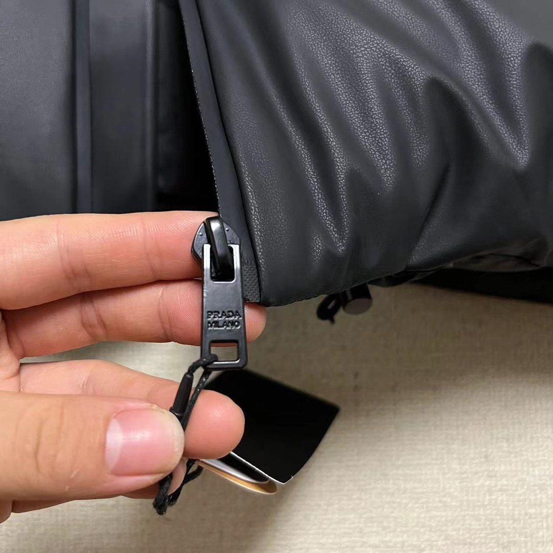 Prada Black Quilted Padded Vest — detail