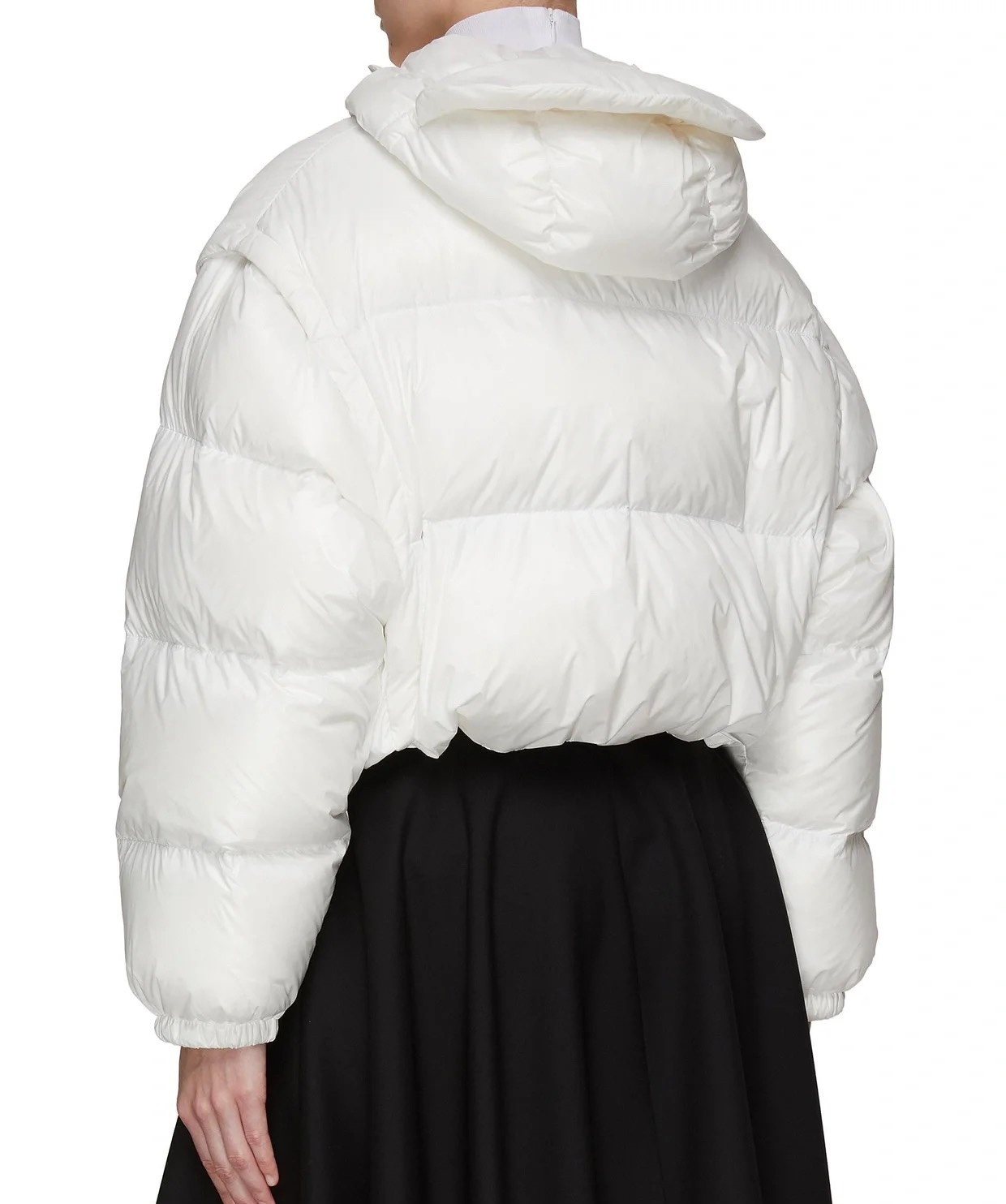 Prada Women's Cropped Convertible Puffer Jacket — back