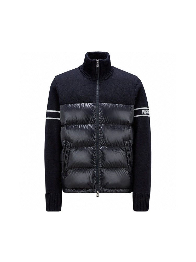 Moncler Knit-Sleeve Down Jacket — hero