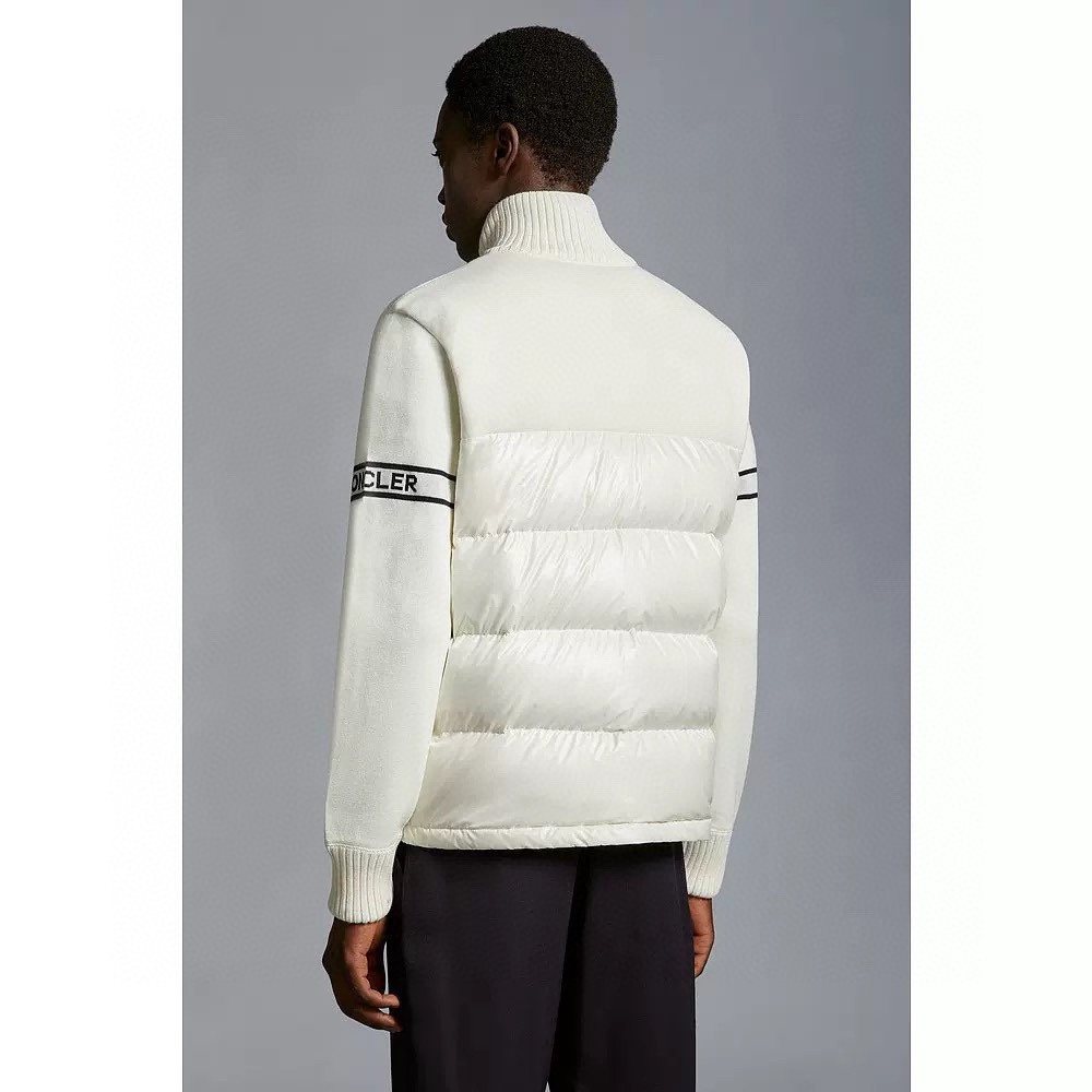 Moncler Knit-Sleeve Down Jacket — back