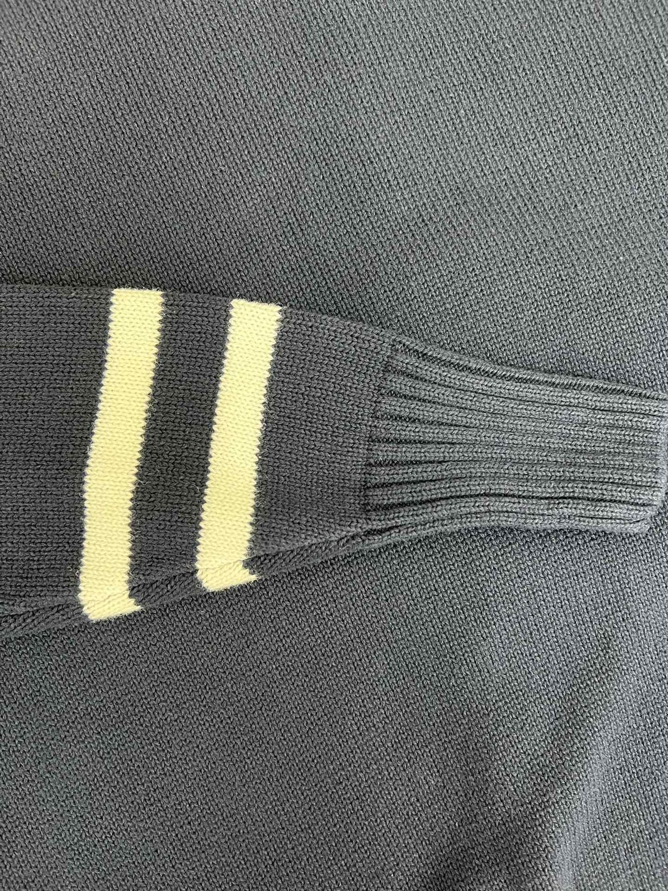 Moncler Navy Chest Monogram Knit Sweater — fabric_closeup