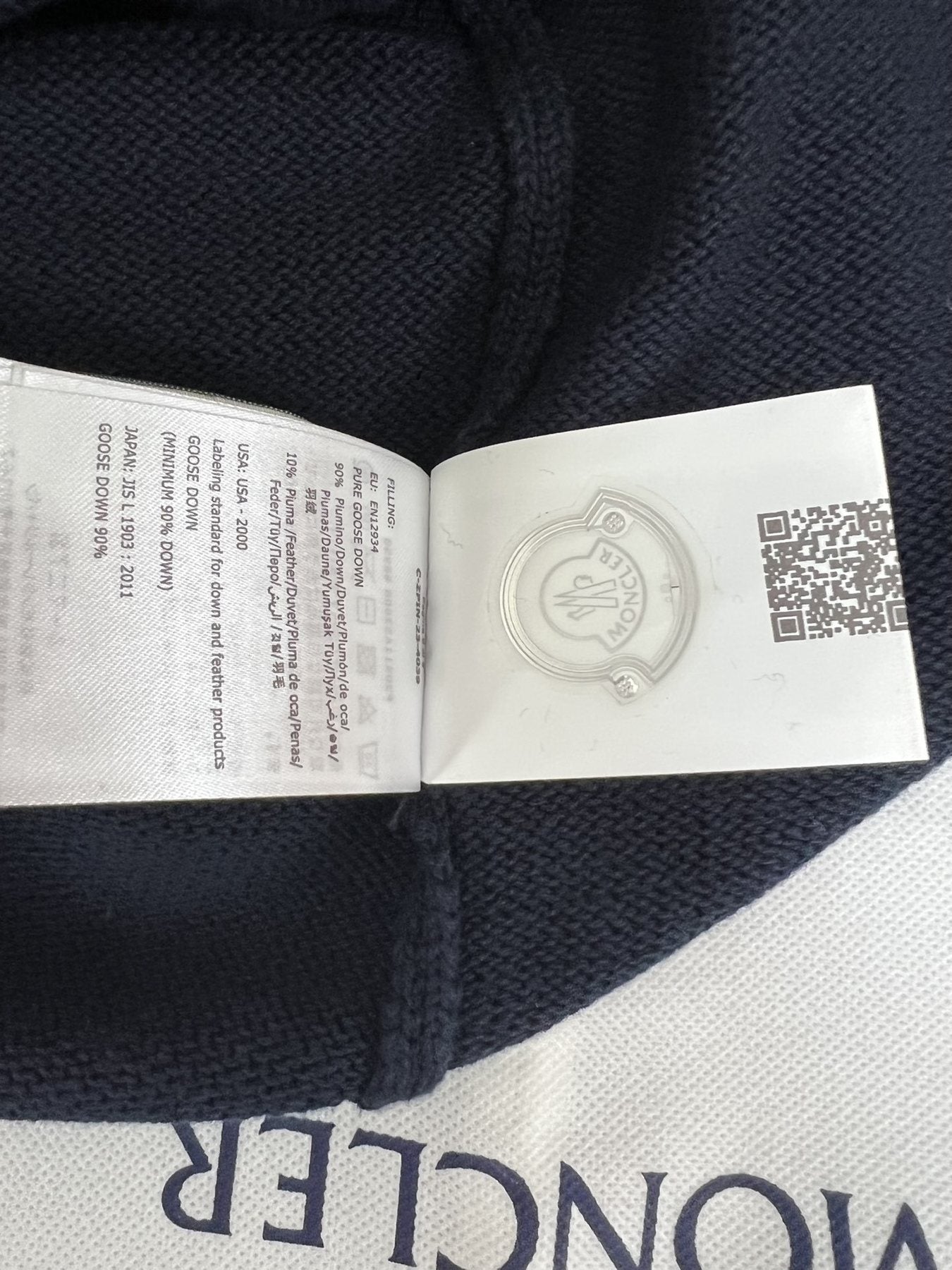 Moncler Navy Chest Monogram Knit Sweater — hang_tag