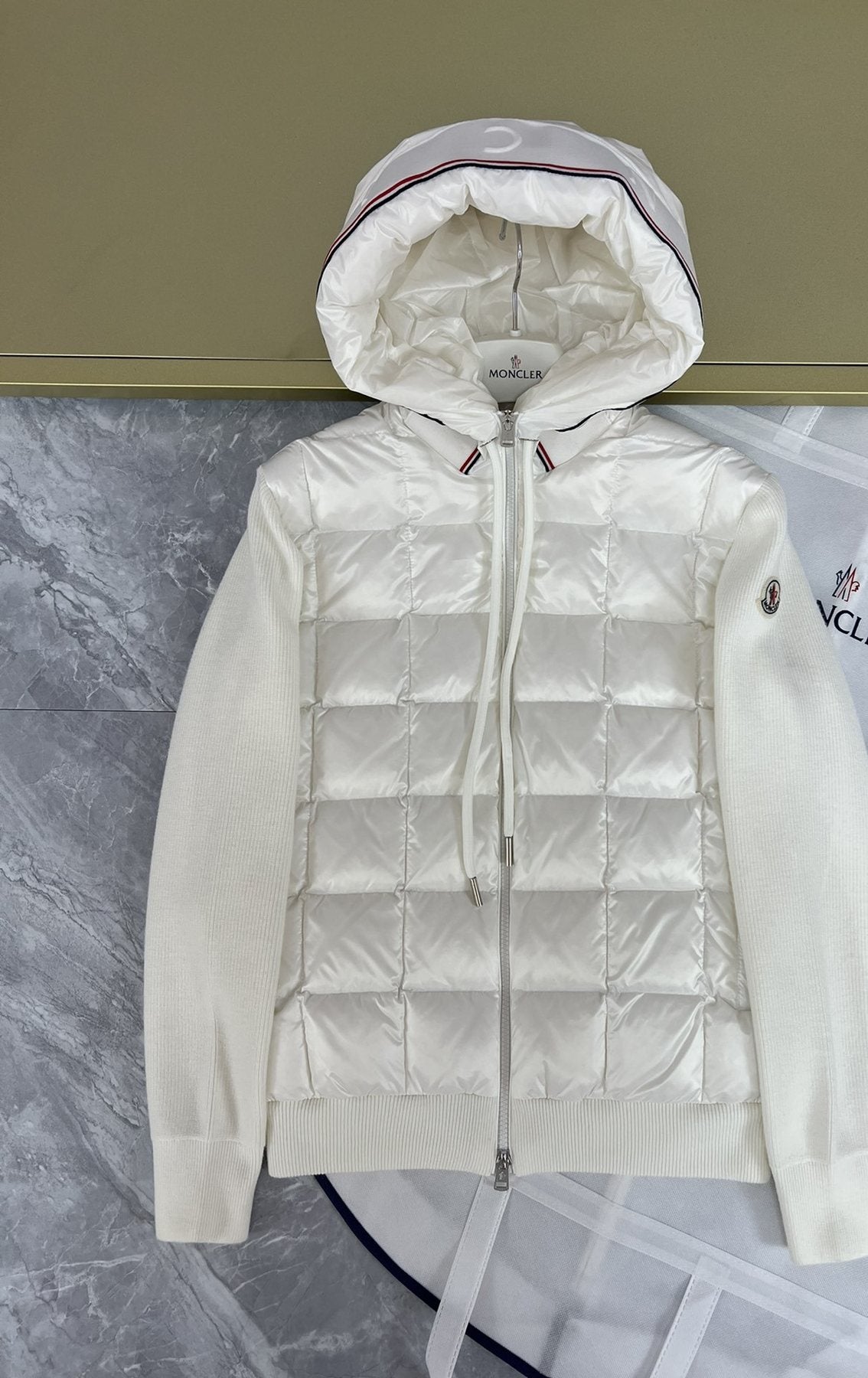 Moncler Quilted-Front Hooded Zip Jacket — front