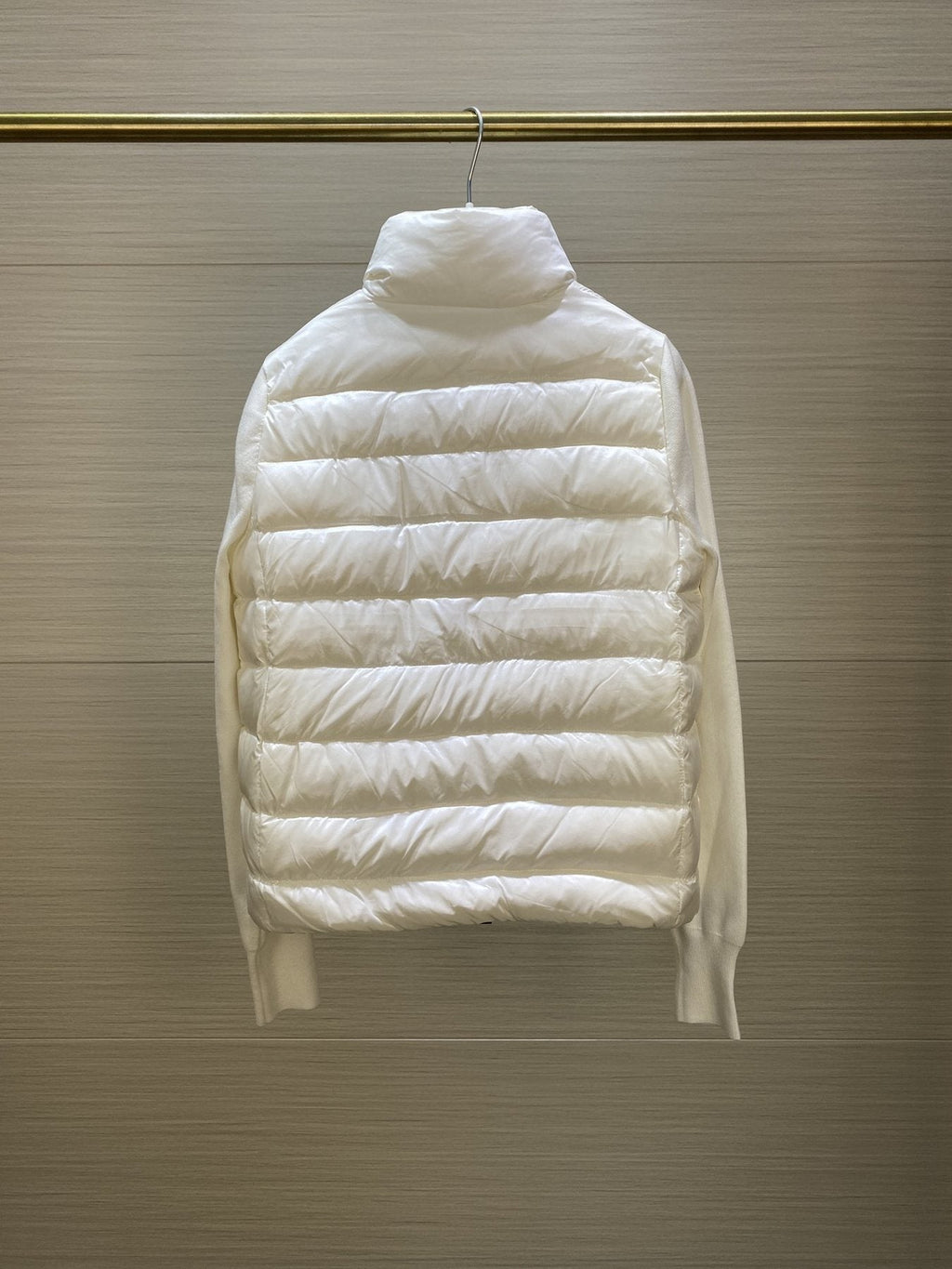 Moncler Women's Knit-Sleeve Hybrid Puffer Jacket — back