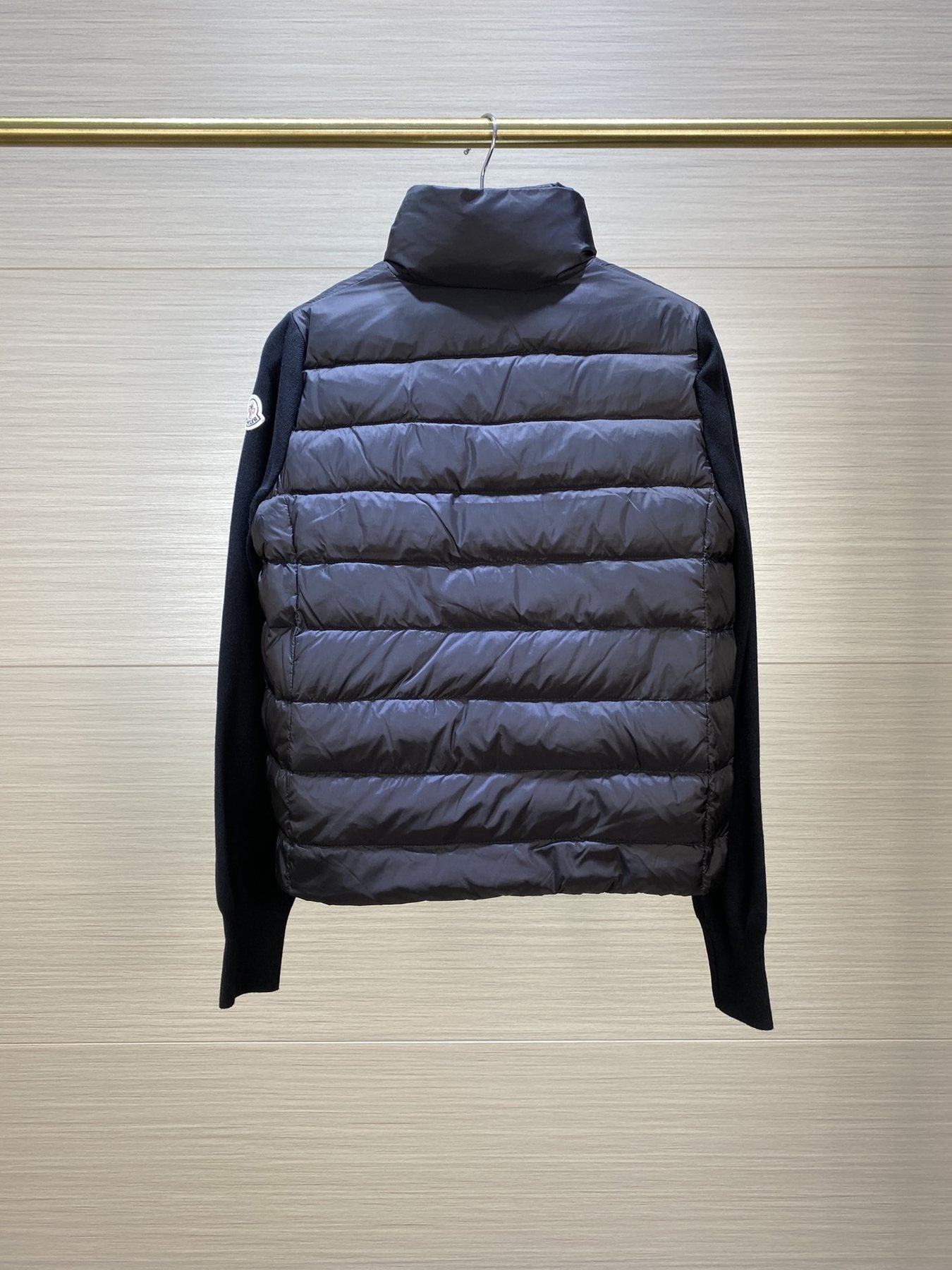 Moncler Women's Knit-Sleeve Hybrid Puffer Jacket — back