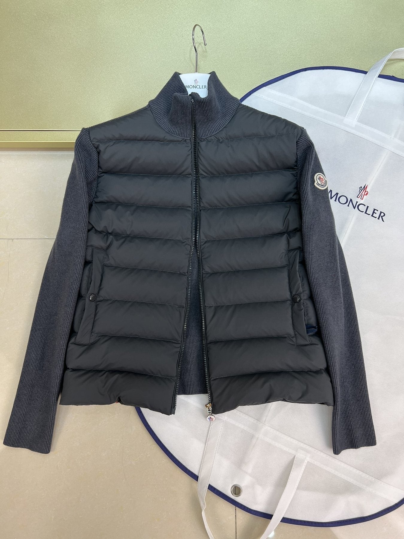 Moncler Sweater Sleeve Down Jacket — detail
