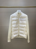 Moncler Quilted Front Knit Sleeve Zip Jacket — hero