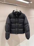 CEL*NE Down Coat Black Cropped Quilted Puffer Coat — hero