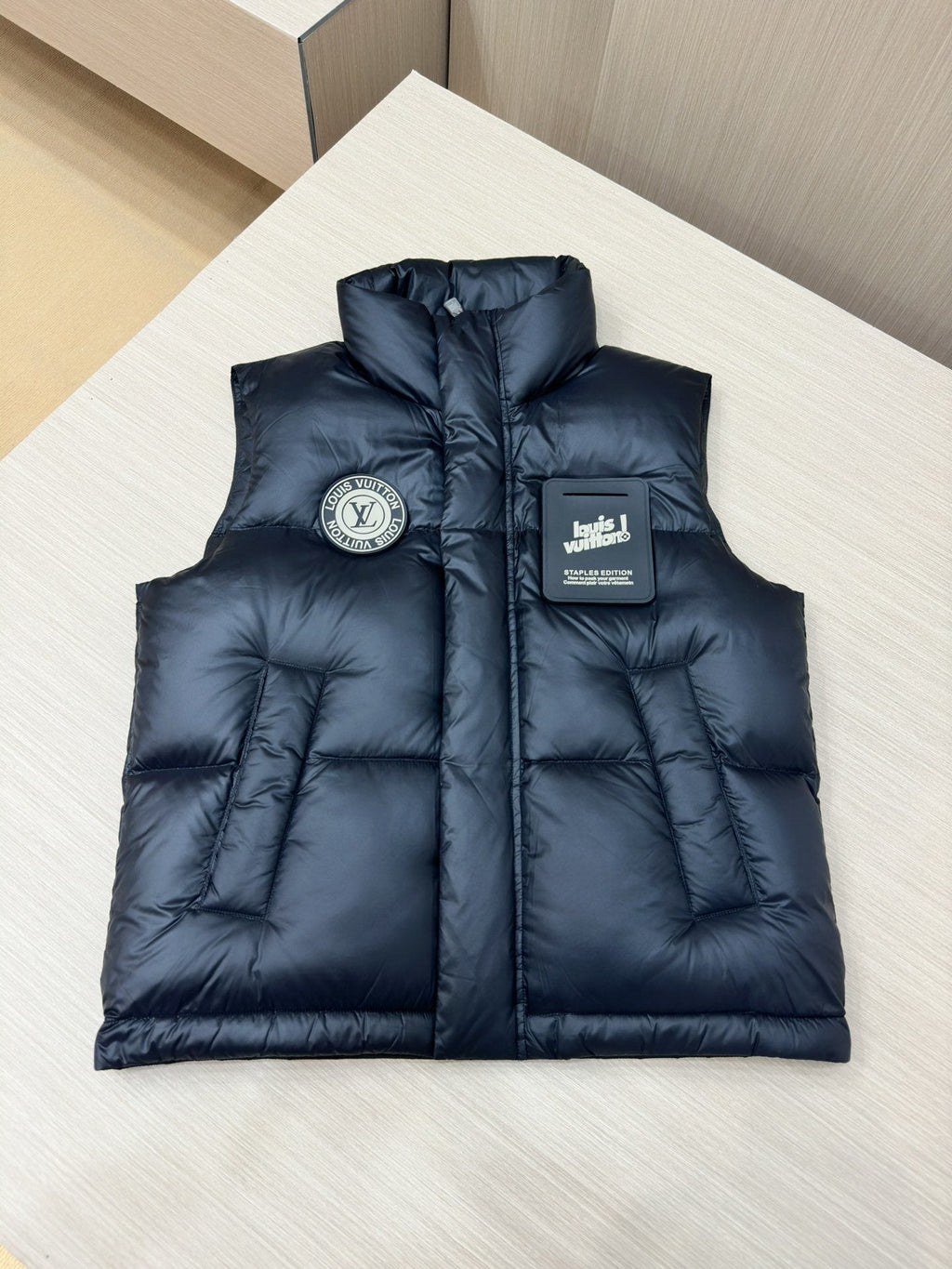 LV Black Quilted Down Vest — hero