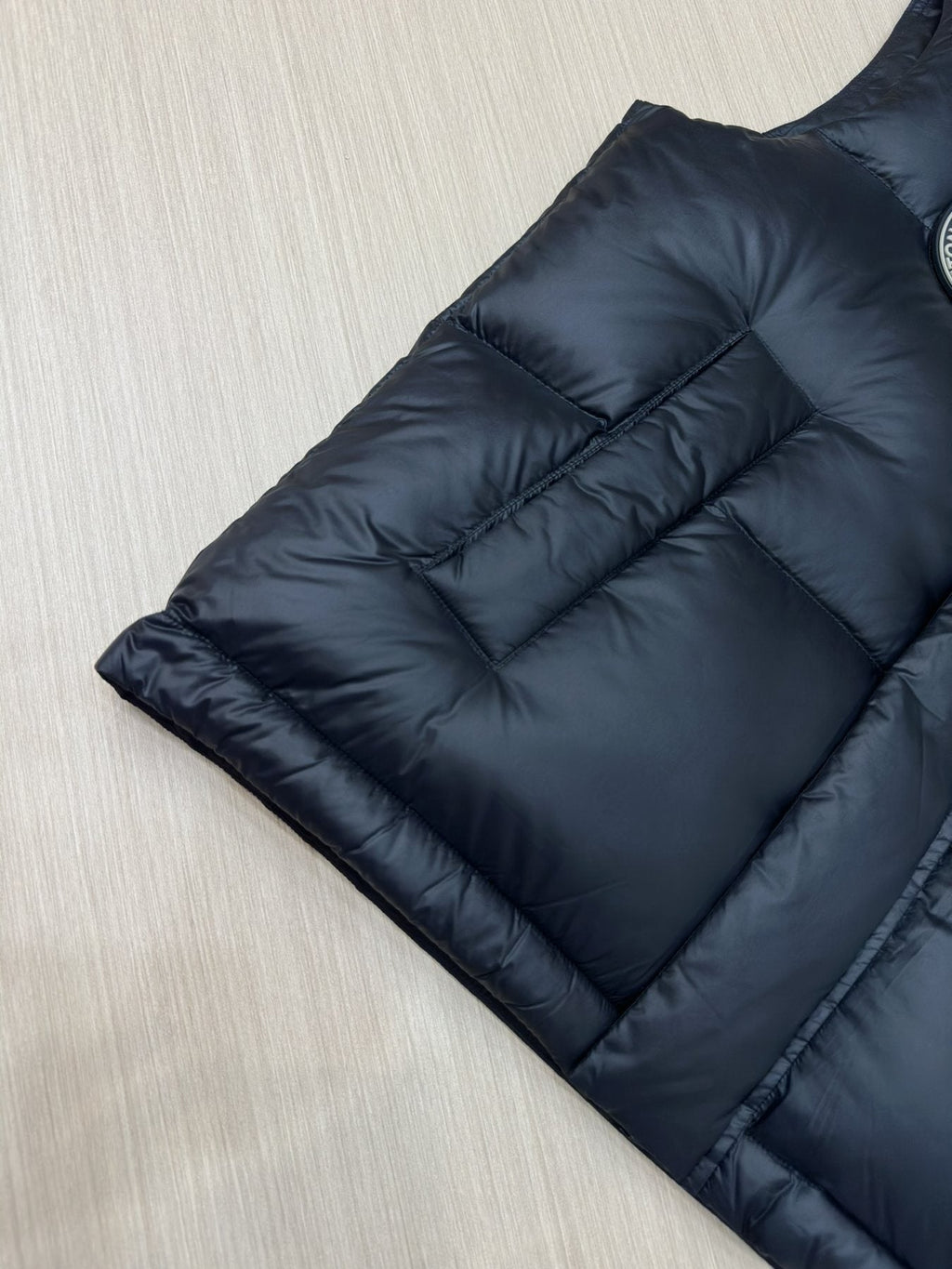 LV Black Quilted Down Vest — detail