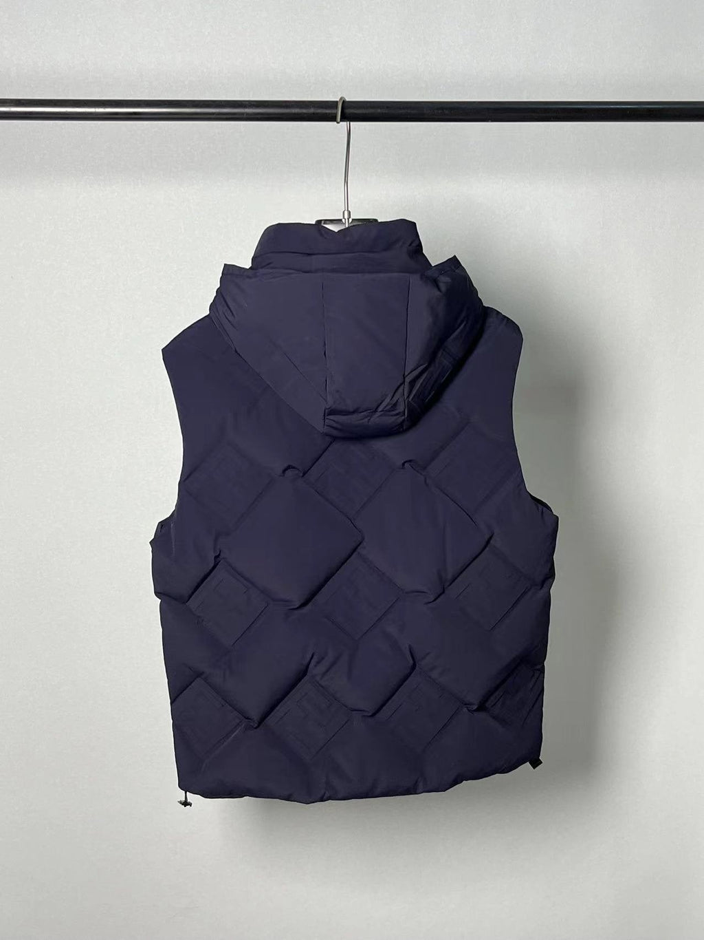Fendi Geometric-Quilted Hooded Down Vest — back