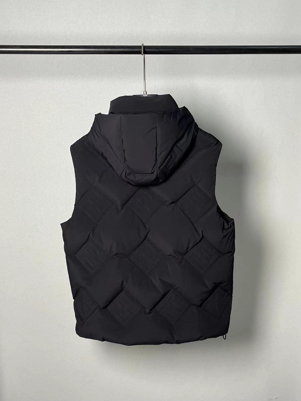 Fendi Geometric-Quilted Hooded Down Vest — back