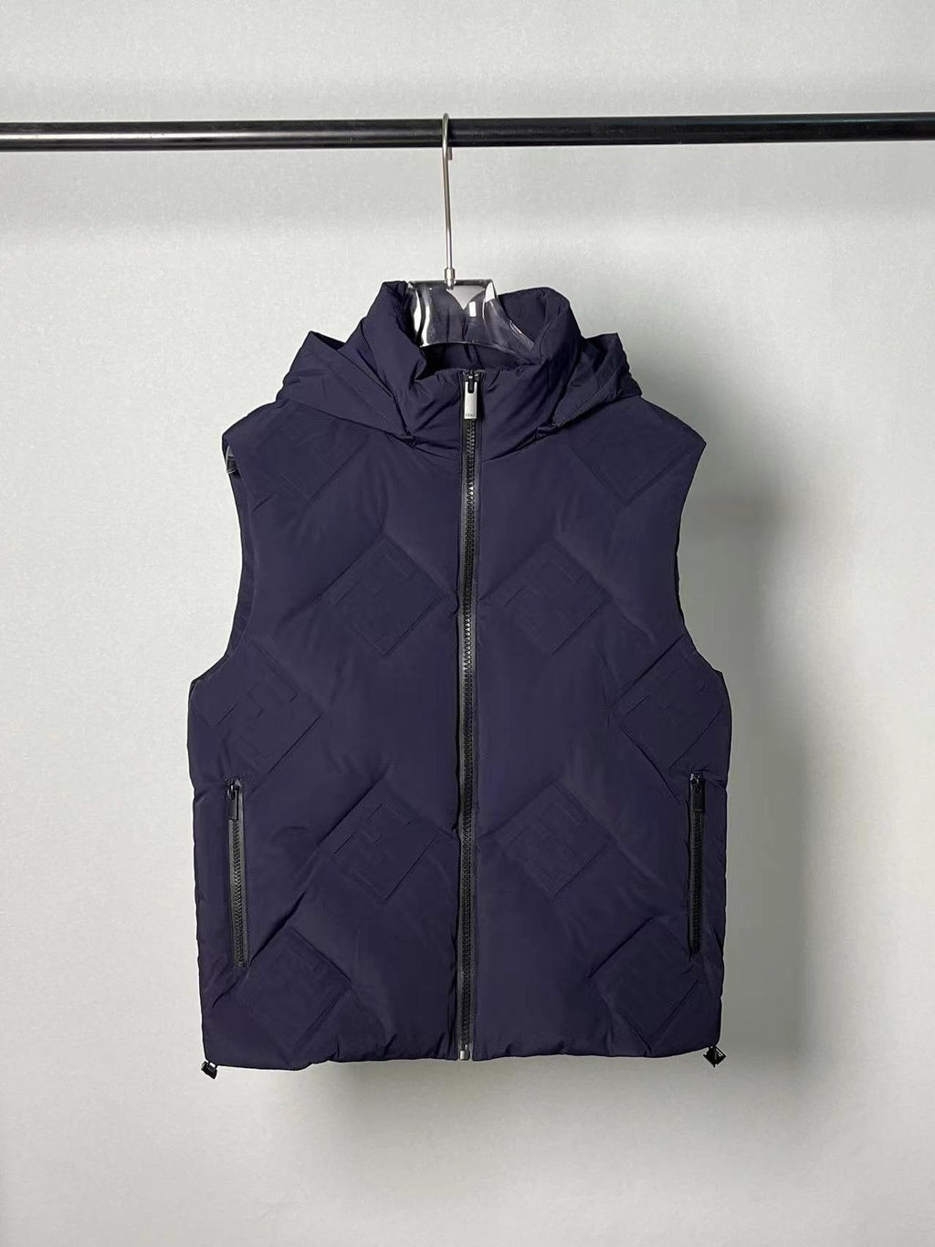 Fendi Geometric-Quilted Hooded Down Vest — hero