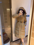 Burberry Hooded Belted Long Down Jacket — hero