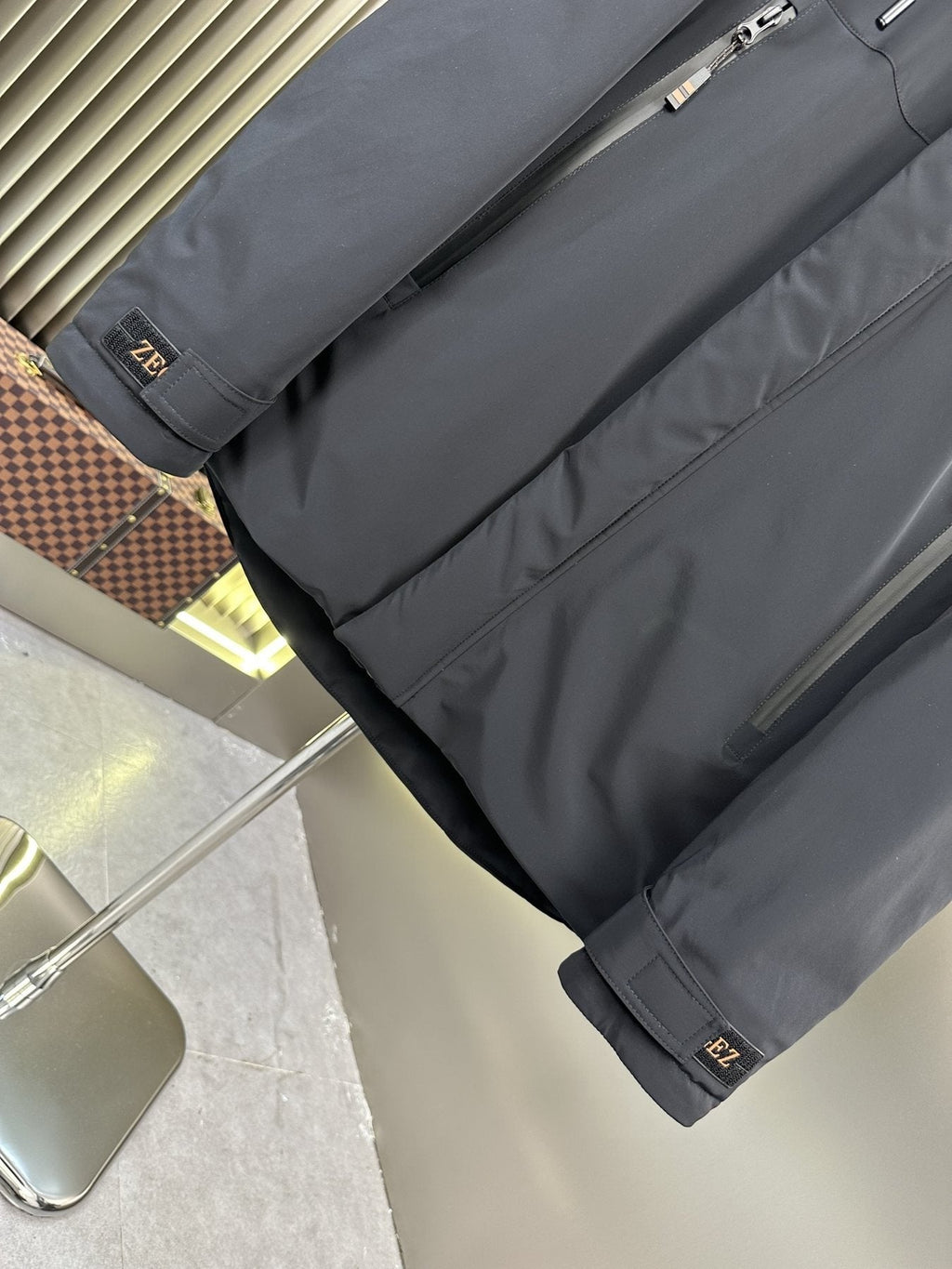 Zegna Hooded Zip-Front Puffer Coat — detail
