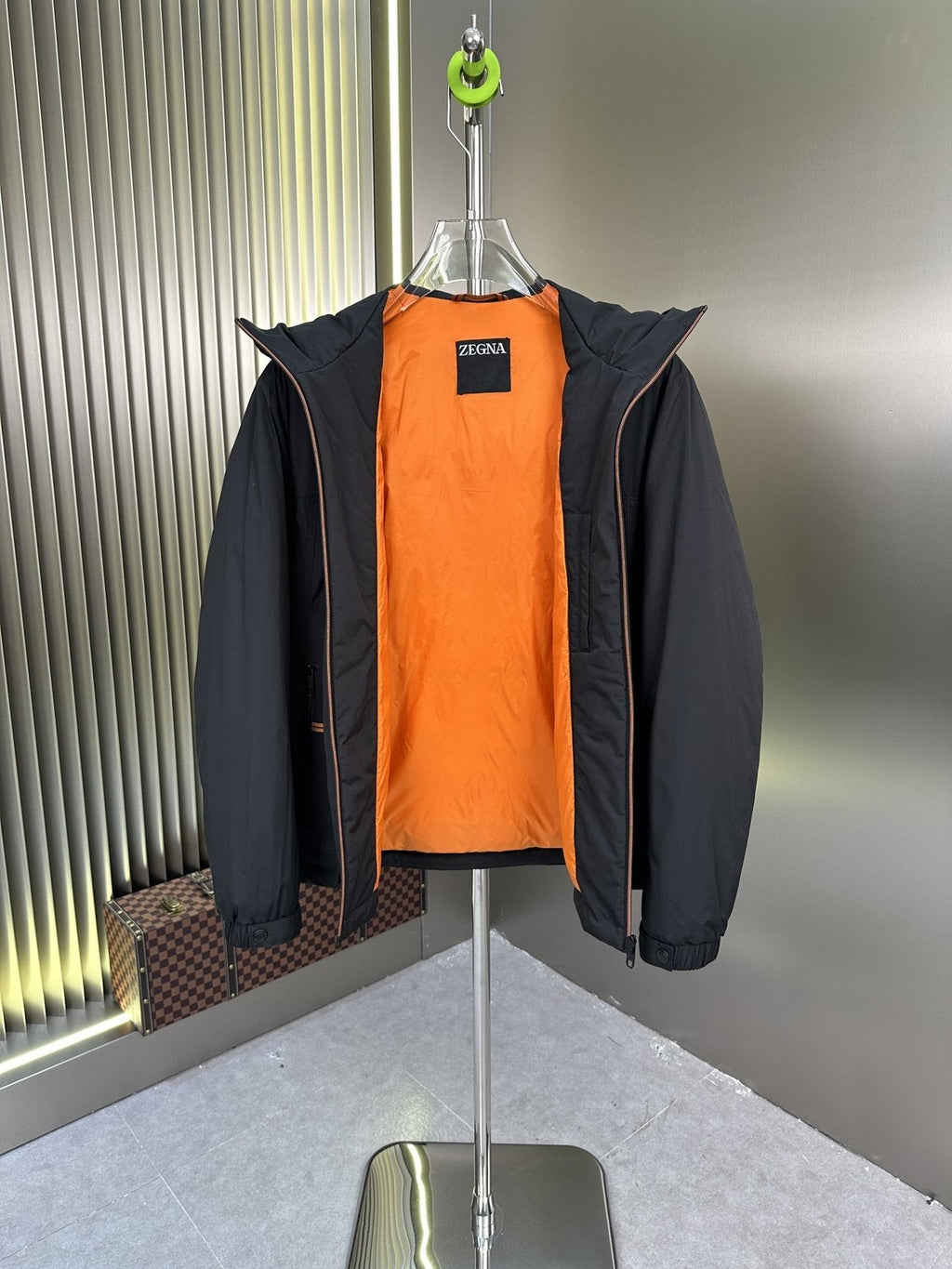 Zegna Hooded Short Down Coat — detail