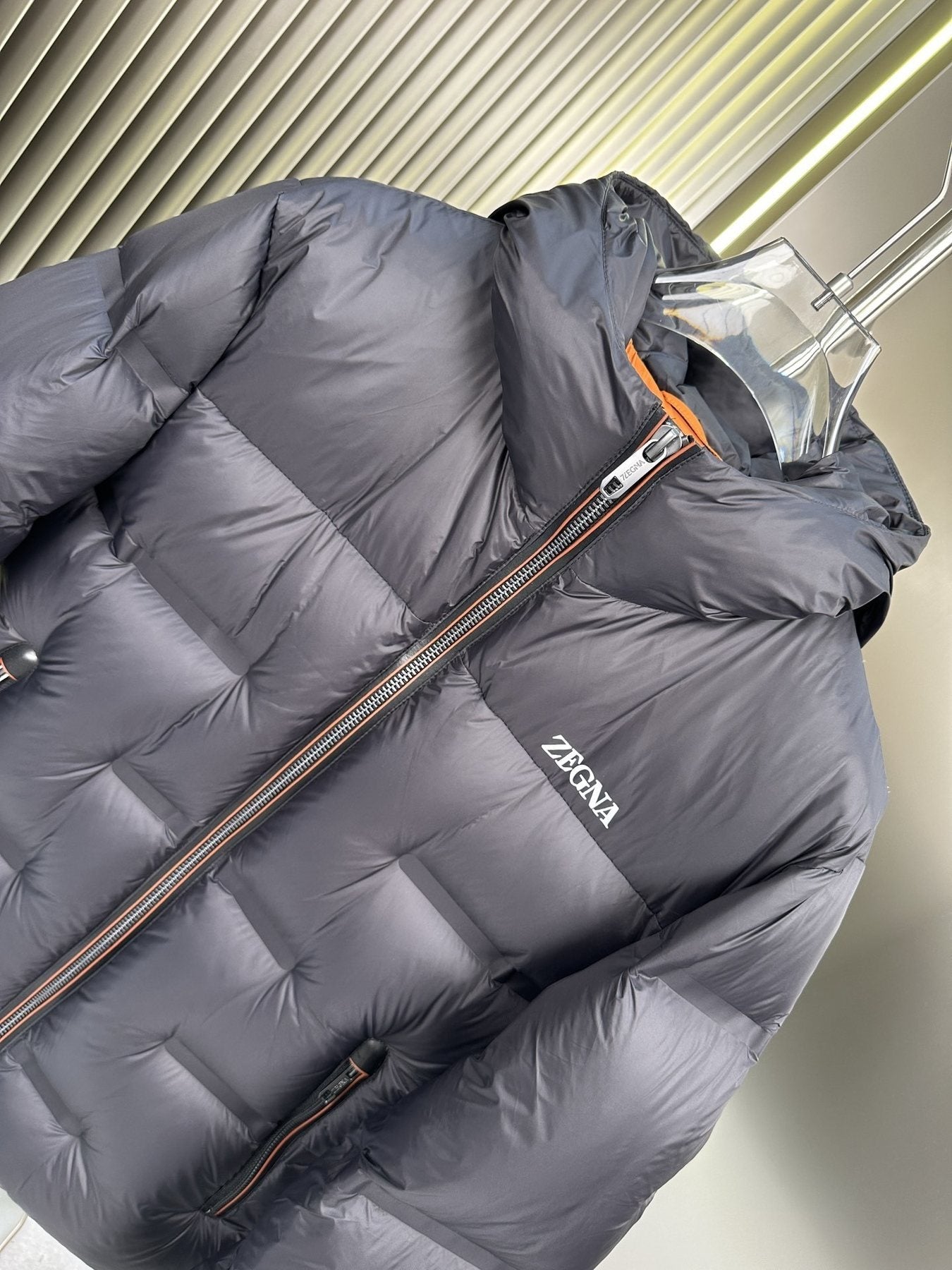 Zegna Hooded Quilted Puffer Coat — detail