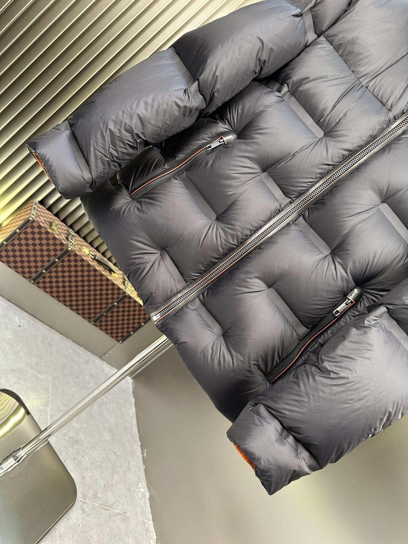 Zegna Hooded Quilted Puffer Coat — detail