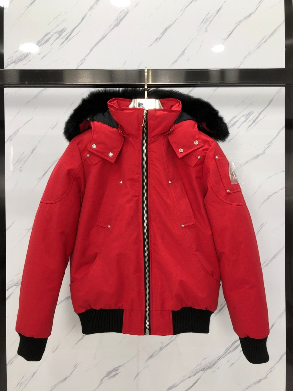 Moose Knuckles Fur-Trim Hooded Puffer Jacket — front